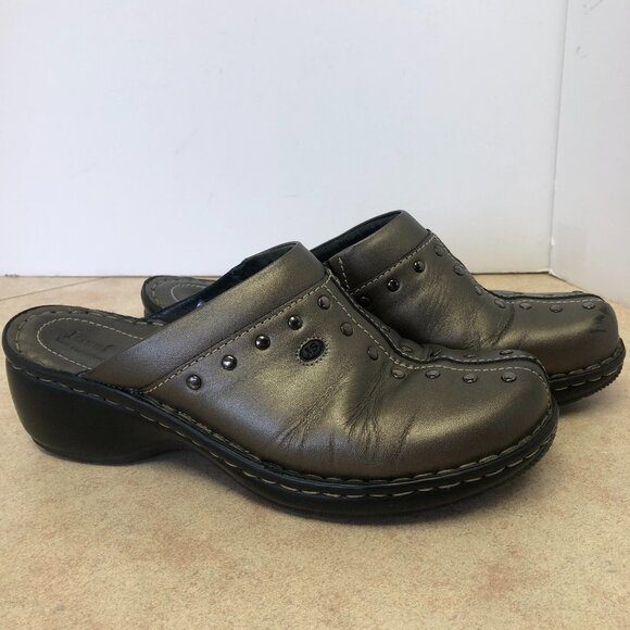 Josef Seibel Metallic Bronze Leather Mule Clogs Size 39 (8.5 US) - Picture 1 of 11